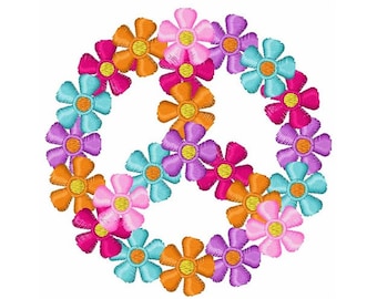 Floral Peace - Machine Embroidery Design