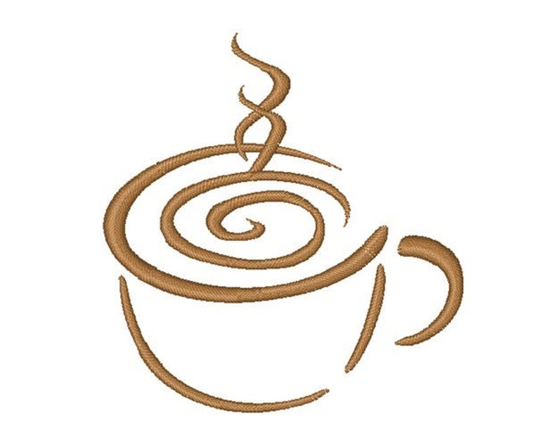 Coffee Cup Machine Embroidery Design Etsy