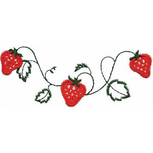 Strawberry Border - Machine Embroidery Design