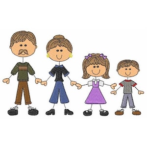 Familia de palitos - Diseño de bordado a máquina