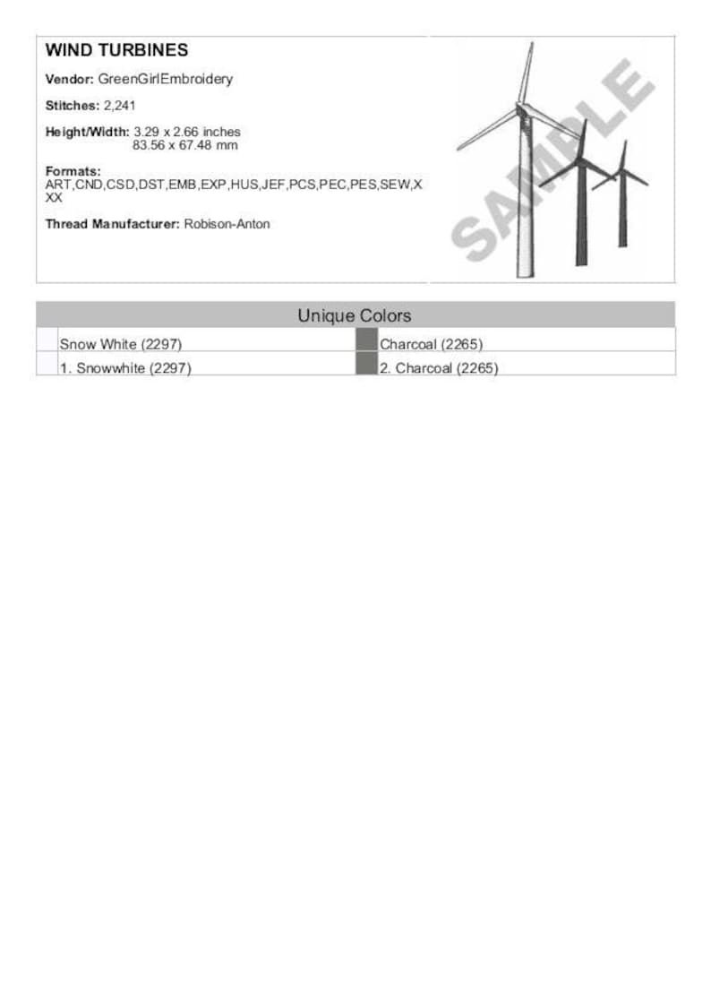 Wind Turbines - Machine Embroidery Design - Etsy