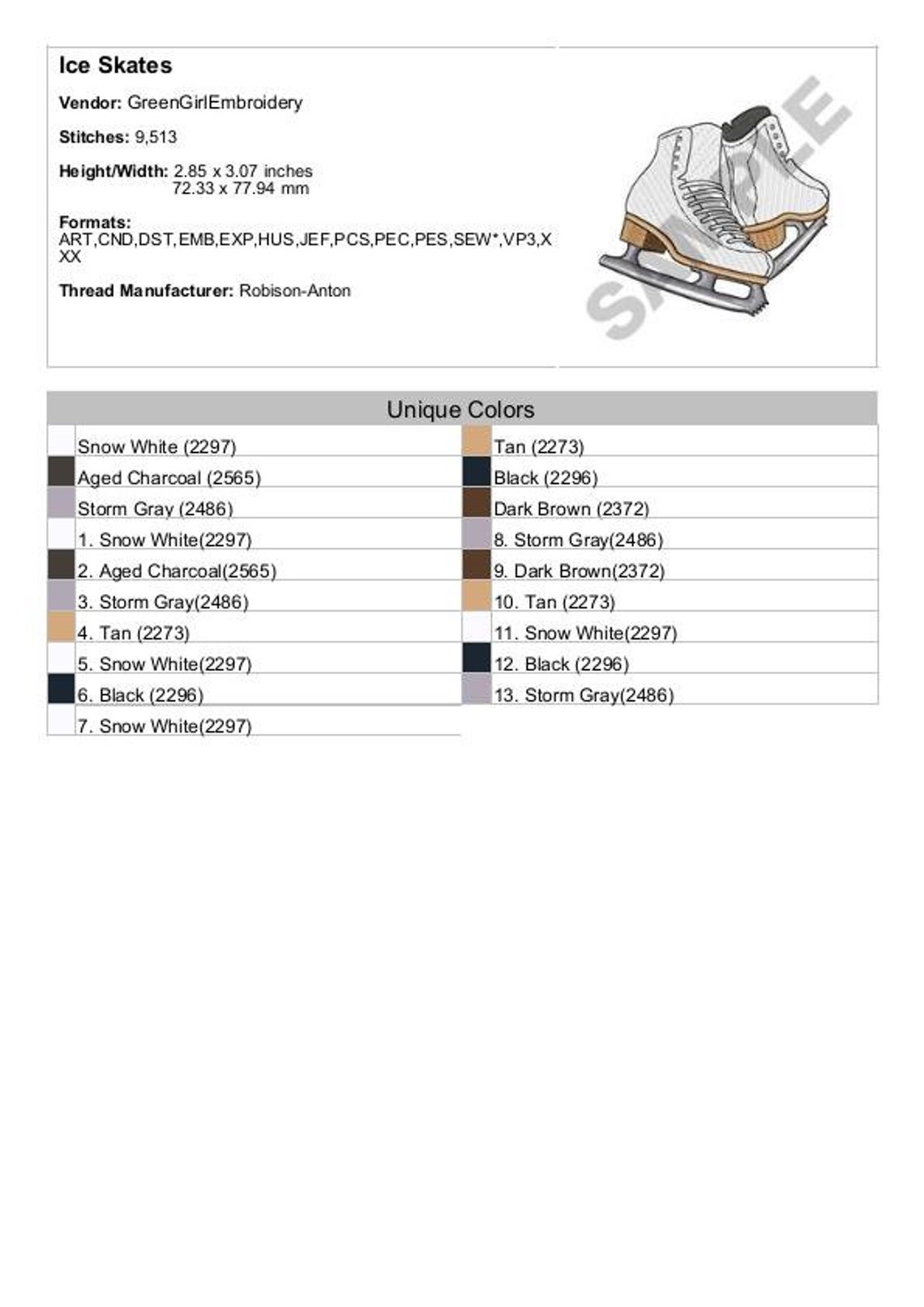 Ice Skates Machine Embroidery Design Etsy