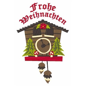 Duits vrolijk kerstfeest - machineborduurontwerp