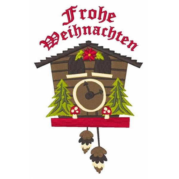 German Merry Christmas - Machine Embroidery Design