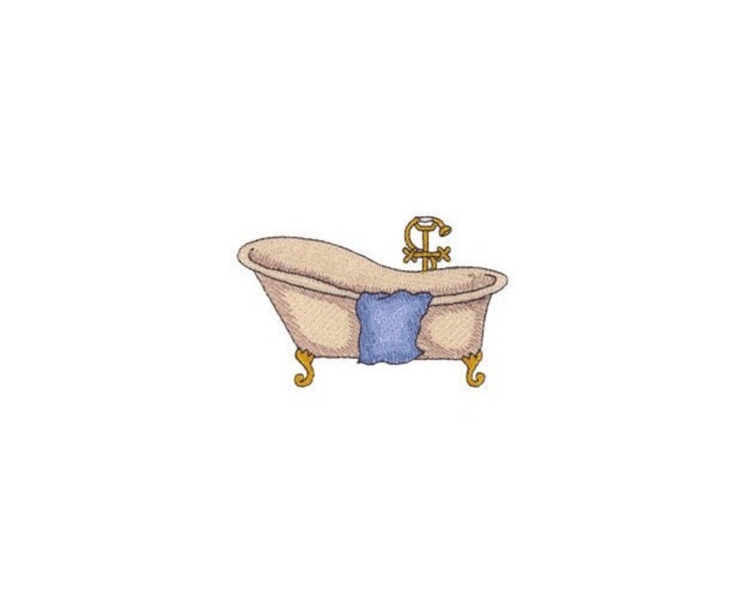 Bathtub Machine Embroidery Design Etsy