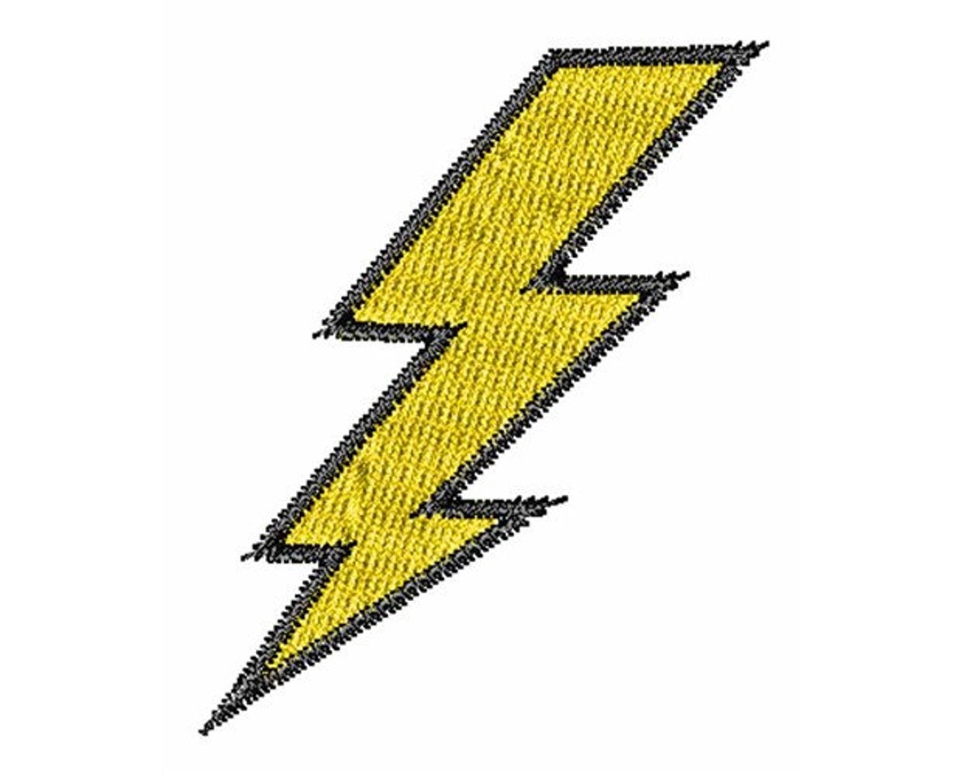 Lightening Bolt Machine Embroidery Design Etsy