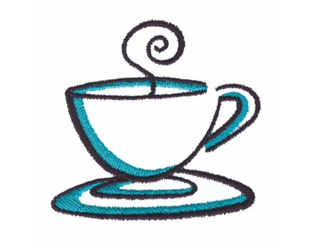 Coffee Cup Machine Embroidery Design Etsy