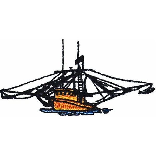 Shrimp Boat - Machine Embroidery Design