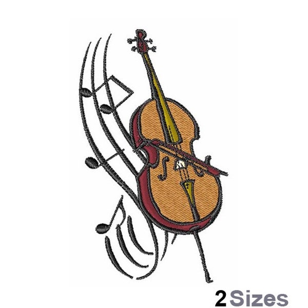 Cello And Music - Machine Embroidery Design