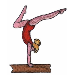 Balance Beam Gymnast - Machine Embroidery Design