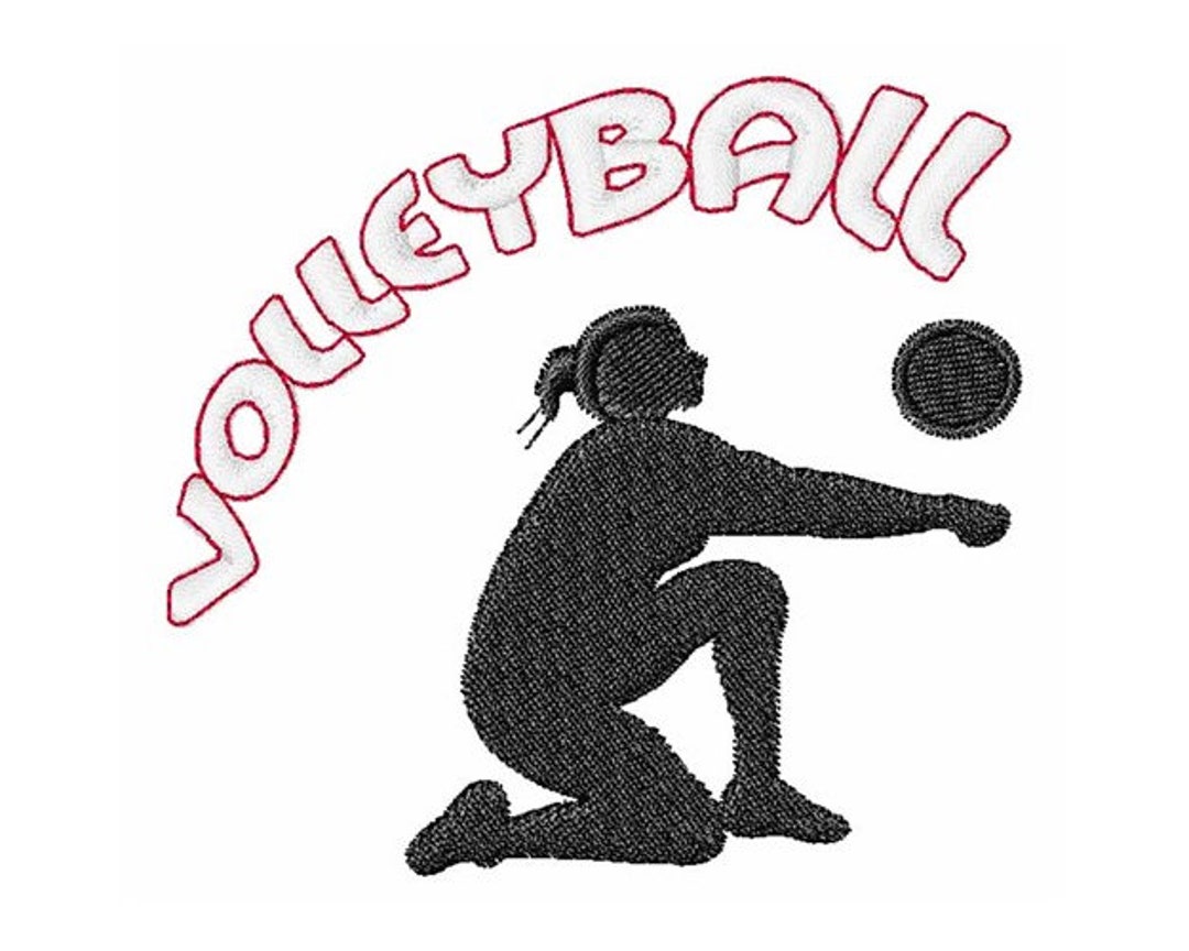 Volleyball Machine Embroidery Design Etsy