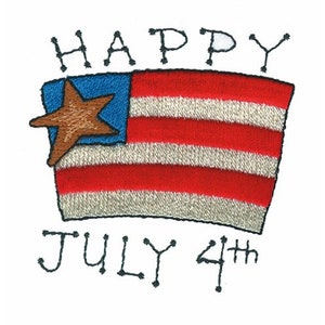 Happy July 4Th - Machine Embroidery Design