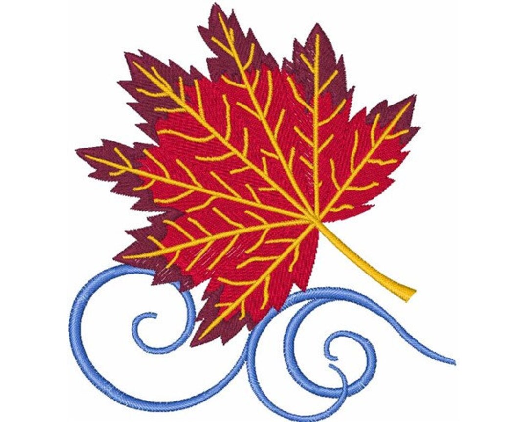 Fall Leaf in Wind Machine Embroidery Design - Etsy