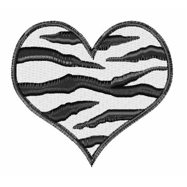 Zebra Heart - Machine Embroidery Design