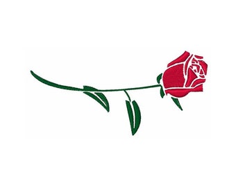 Single Rose Machine Embroidery Design Etsy