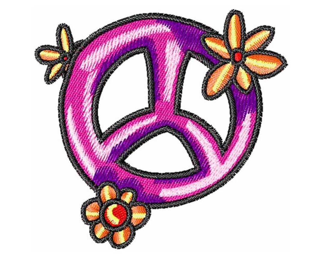 Peace Symbol Machine Embroidery Design - Etsy