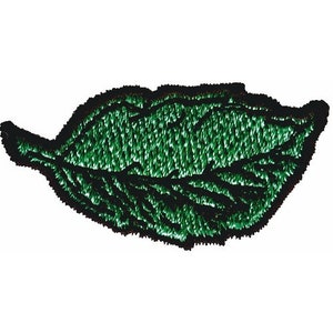 Peut inclure: Une feuille brodée verte avec un contour noir.