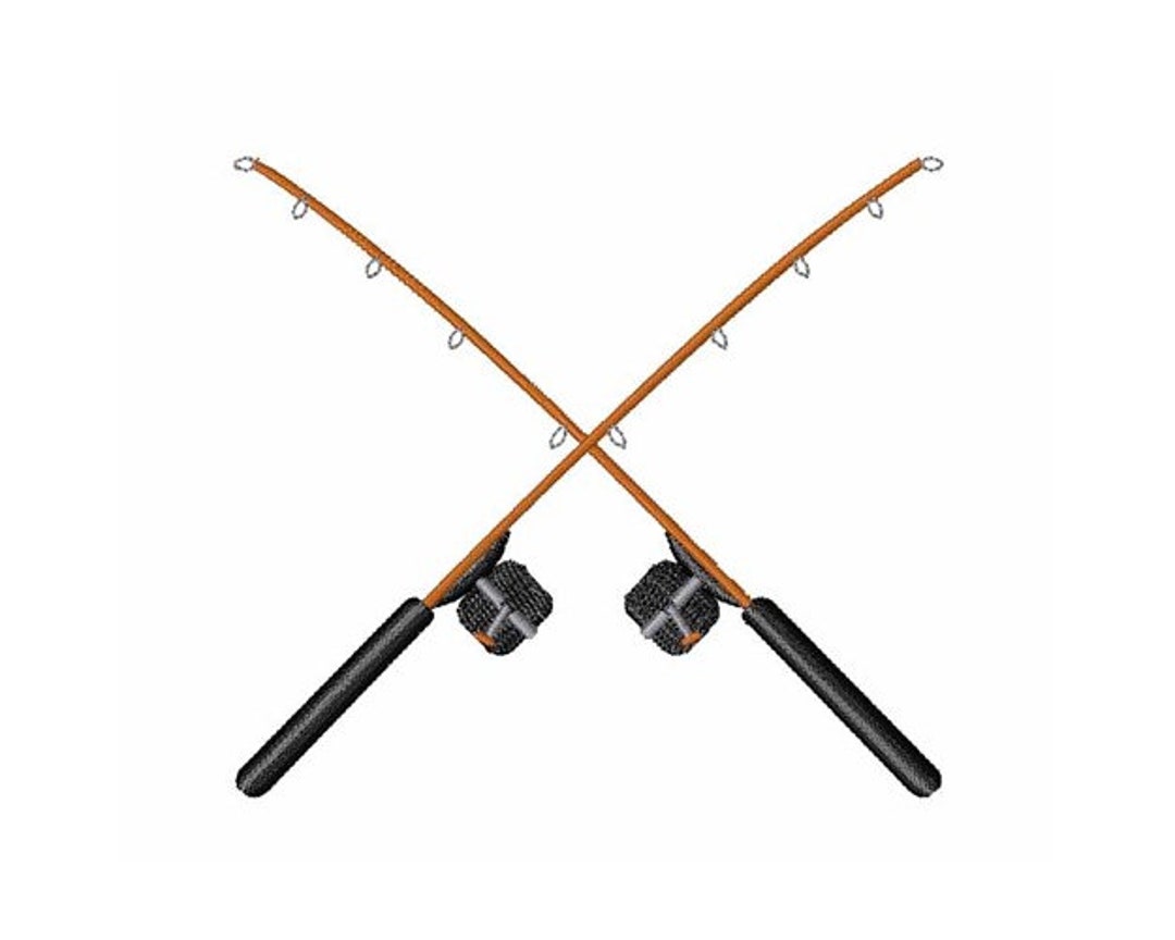 Crossed Fishing Rods - Machine Embroidery Design - Etsy