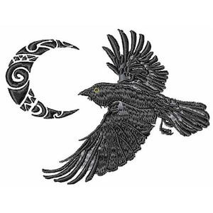 Raven And Moon - Machine Embroidery Design