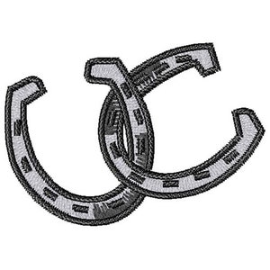 Linked Horseshoes - Machine Embroidery Design, Intertwined Horseshoes Embroidery Pattern