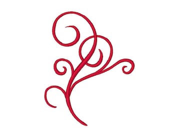 Puede incluir: Un diseño decorativo rojo en espiral con múltiples bucles y curvas.