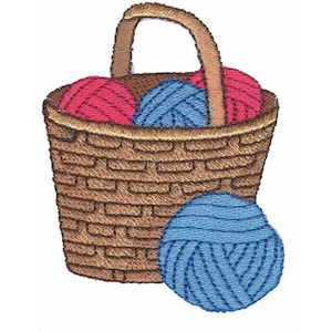 Basket Full Of Yarn - Machine Embroidery Design