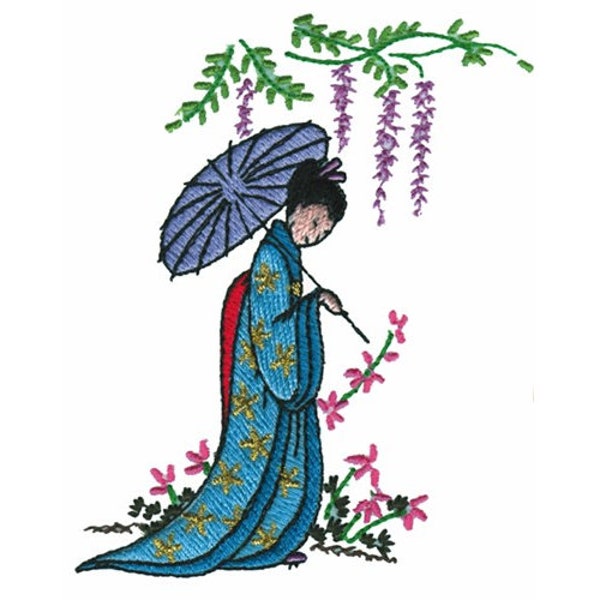 Geisha - Machine Embroidery Design