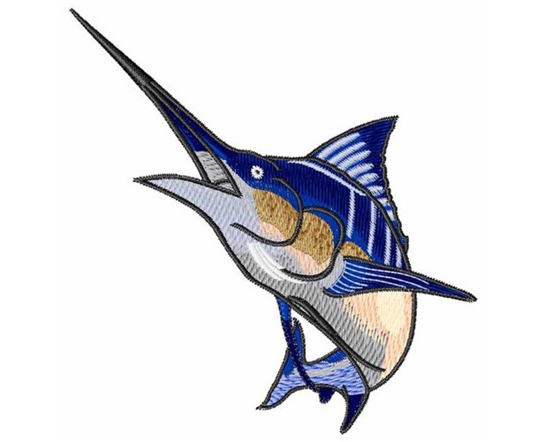 Blue Marlin Machine Embroidery Design - Etsy