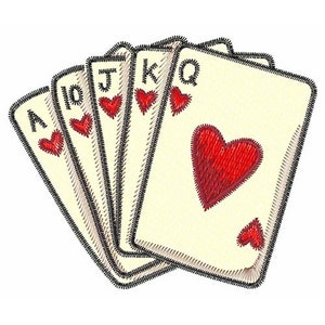 Quinte flush royale de poker - Motif de broderie machine
