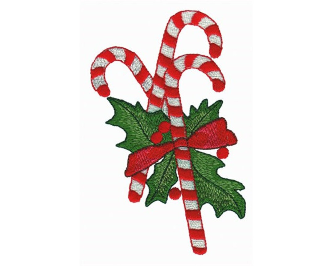 Candy Canes Machine Embroidery Design Etsy
