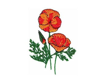Papaveri della California - Disegno per ricamo a macchina
