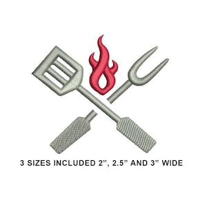 Grilling Utensils - Machine Embroidery Design