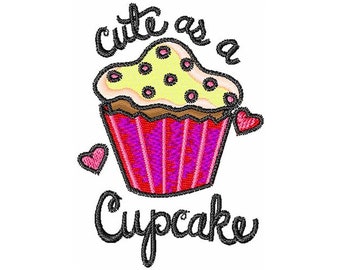 Cute As A Cupcake - Machine Embroidery Design