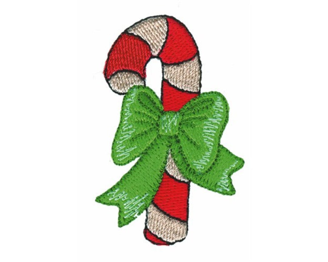 Candy Cane Machine Embroidery Design Etsy