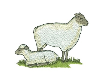 Sheep And Lamb - Design del ricamo a macchina