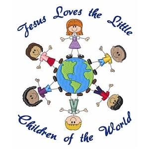 Jesus Loves The Children - Machine Embroidery Design