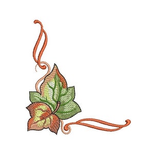 Herbstlaub Ecke - Stickdatei