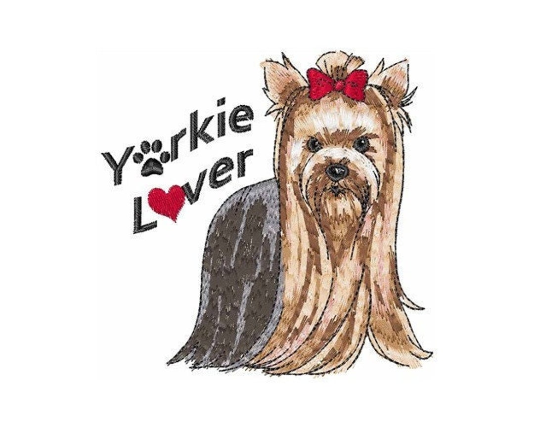 Yorkie Lover Machine Embroidery Design Etsy