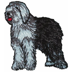 Diseño de bordado a máquina de perro pastor inglés antiguo