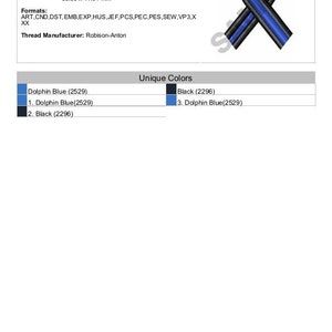 Police Ribbon Chart Police Ribbon - Machine Embroidery Design - Etsy