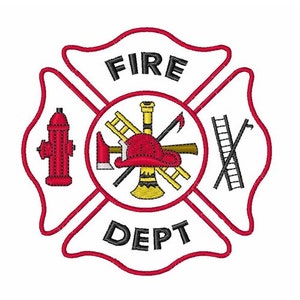 Maltese Cross Fire Dept - Machine Embroidery Design