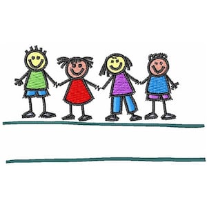Schoolchildren - Machine Embroidery Design