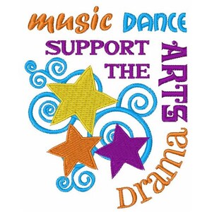 Support The Arts - Machine Embroidery Design
