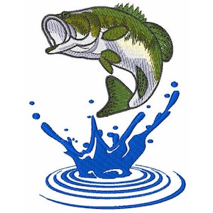 Bass Jumping - Machine Embroidery Design
