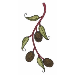Stem Of Olives - Machine Embroidery Design