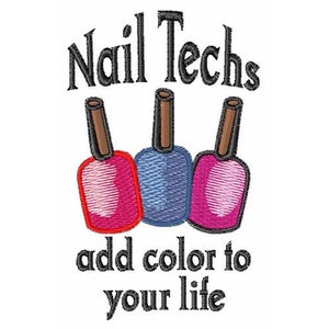 Nail Techs Add Color - Machine Embroidery Design