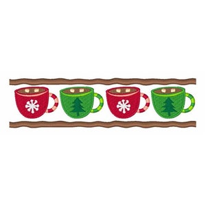 Hot Cocoa Border - Machine Embroidery Design