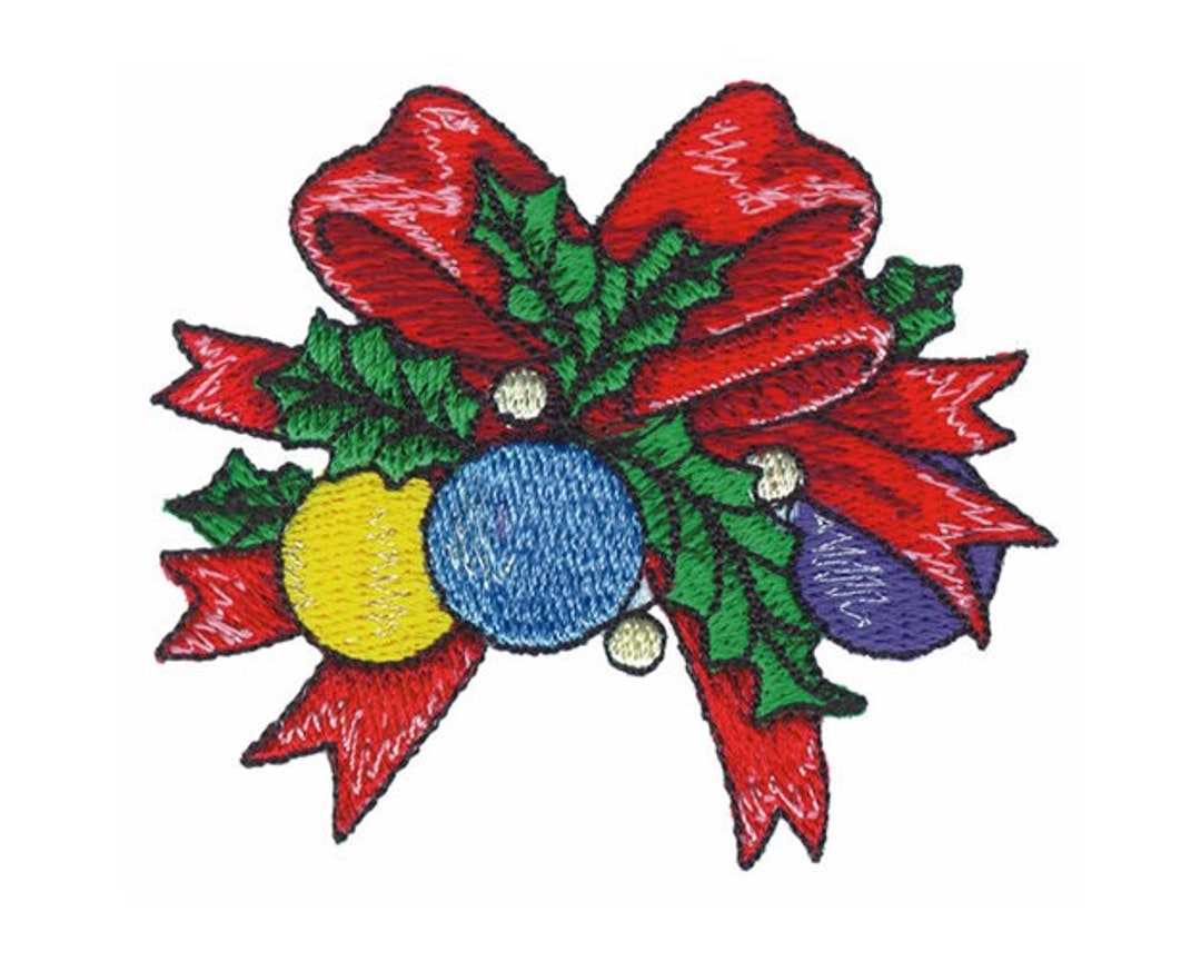 Christmas Bow Machine Embroidery Design - Etsy
