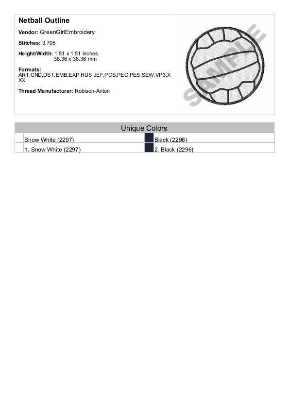 Netball Dxf Netball Outline - Machine Embroidery Design - Etsy
