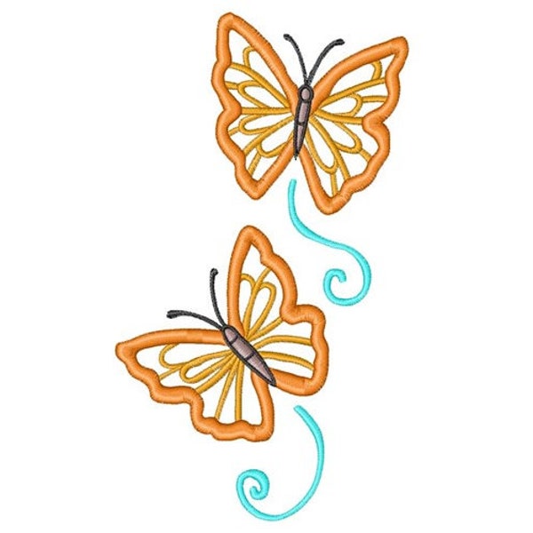 Two Butterfly Appliques - Machine Embroidery Design